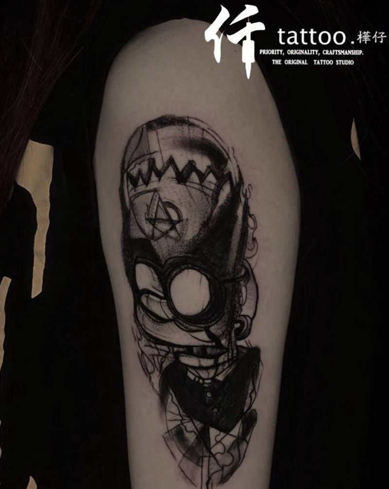 暗黑school纹身图片_手部New School点刺暗黑暗黑school纹身图案