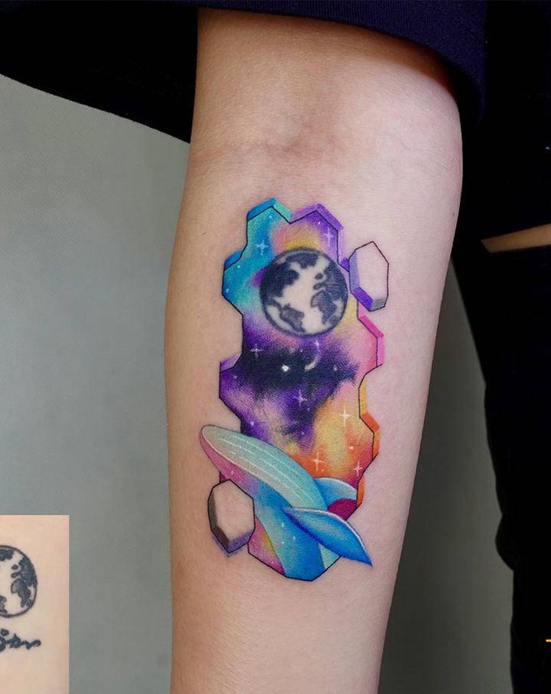 旧纹身遮盖系列纹身图片_New School纹身图案