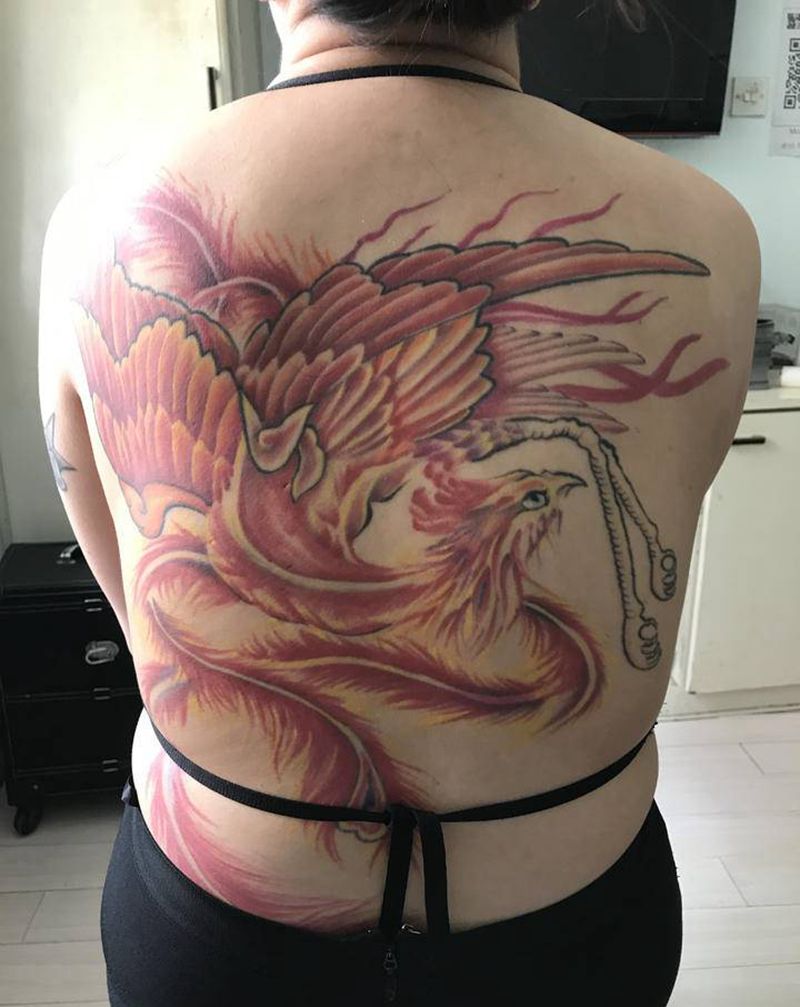 洗失败文身纹身图片_背部纹身图案