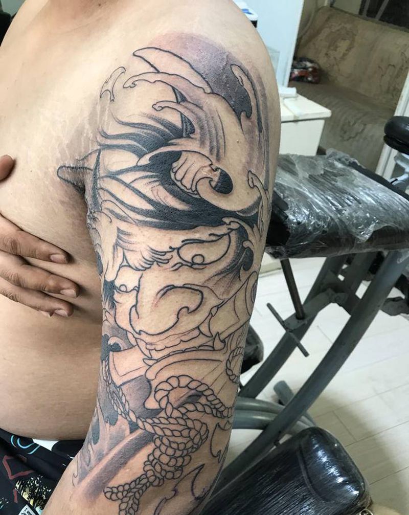 待续纹身图片_背部纹身图案