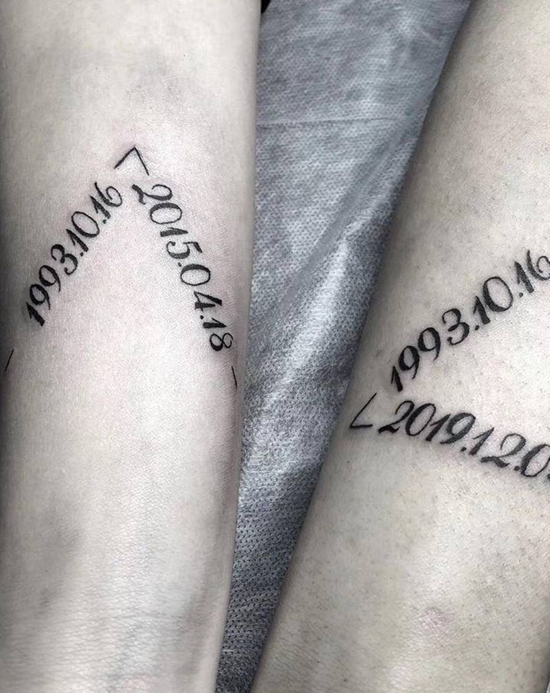 情侣年月日纹身图片_手臂纹身图案