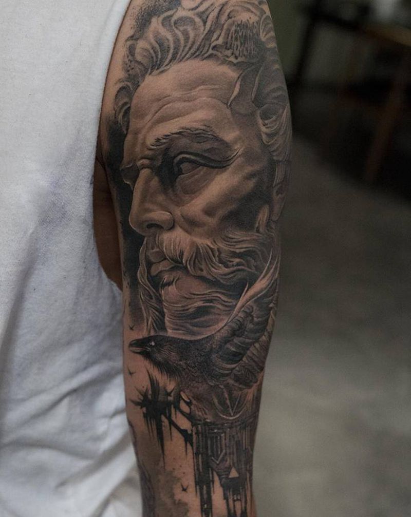 至暗时刻纹身图片_手部手臂欧美写实水墨纹身图案