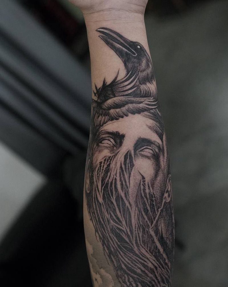 暗黑之噬纹身图片_手臂手部欧美写实New School纹身图案