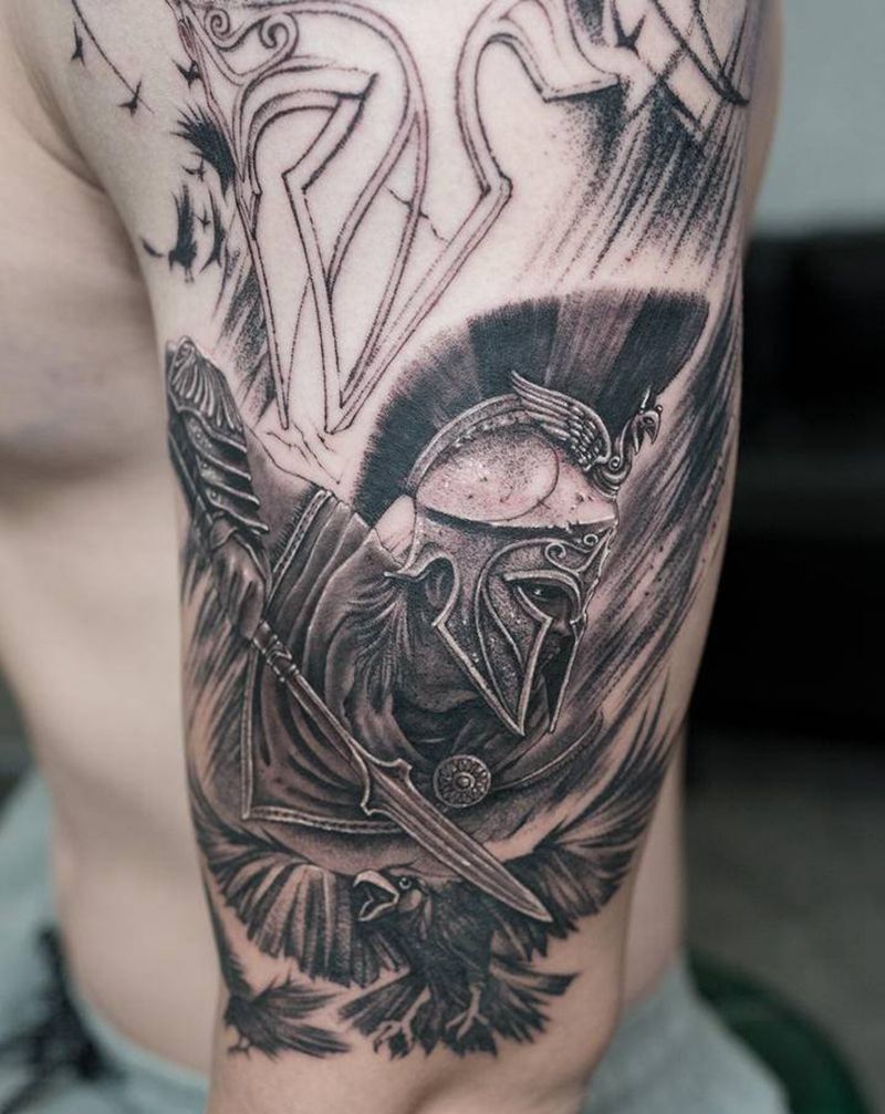 斯巴达下次继续纹身图片_手臂肩部纹身图案