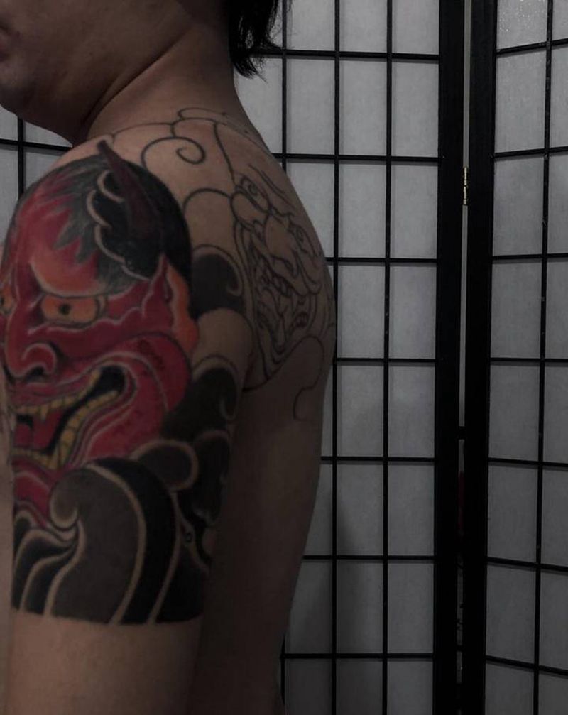 般若纹身图片_脚部纹身图案