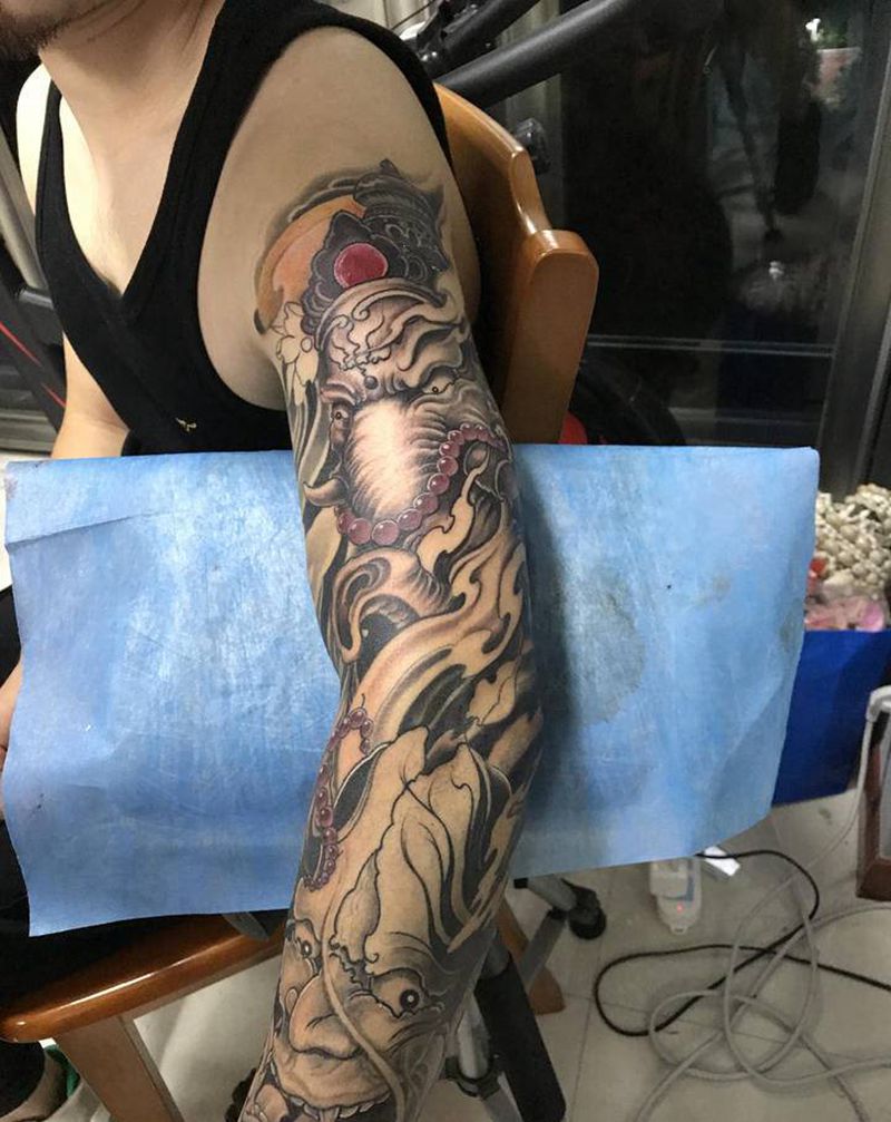 花臂纹身图片_新传统纹身图案