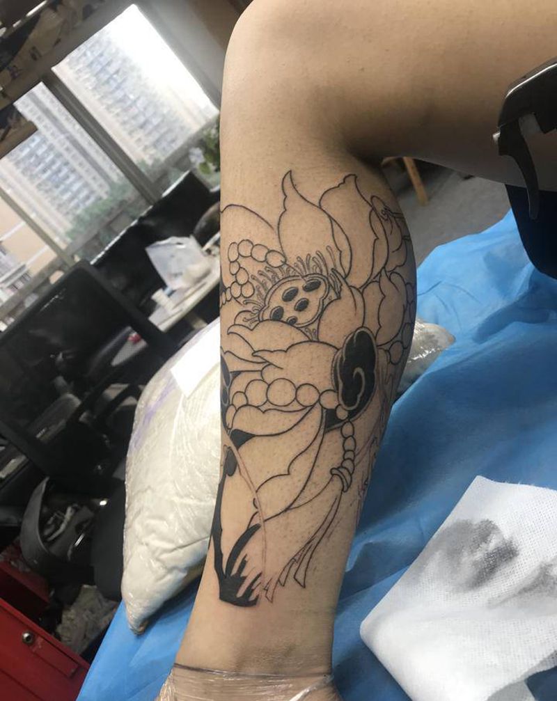 未完待续纹身图片_腿部纹身图案