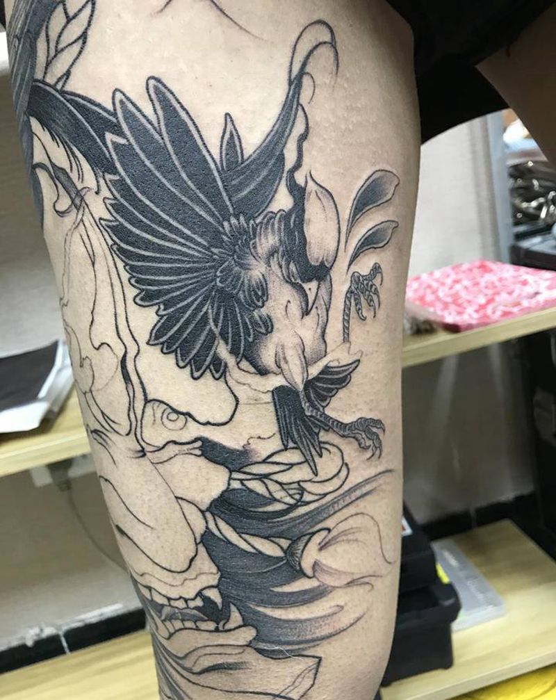 待续纹身图片_腿部纹身图案