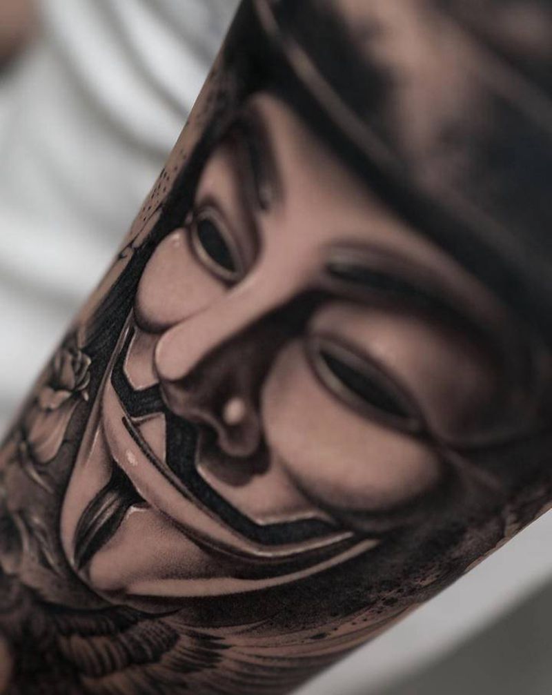 V纹身图片_手臂手部欧美写实New School纹身图案