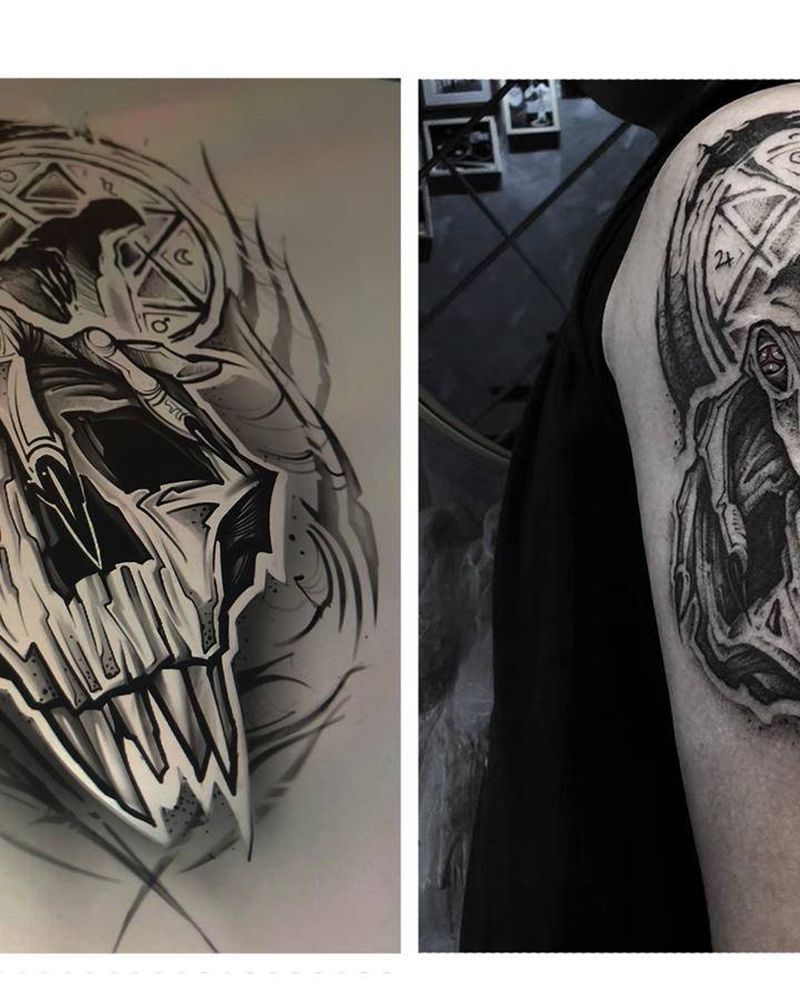 新世纪II纹身图片_手臂暗黑纹身图案