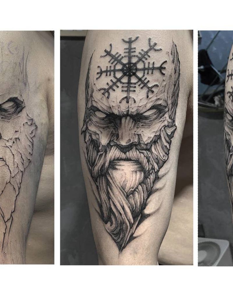 新世纪纹身图片_臀部图腾暗黑线条纹身图案