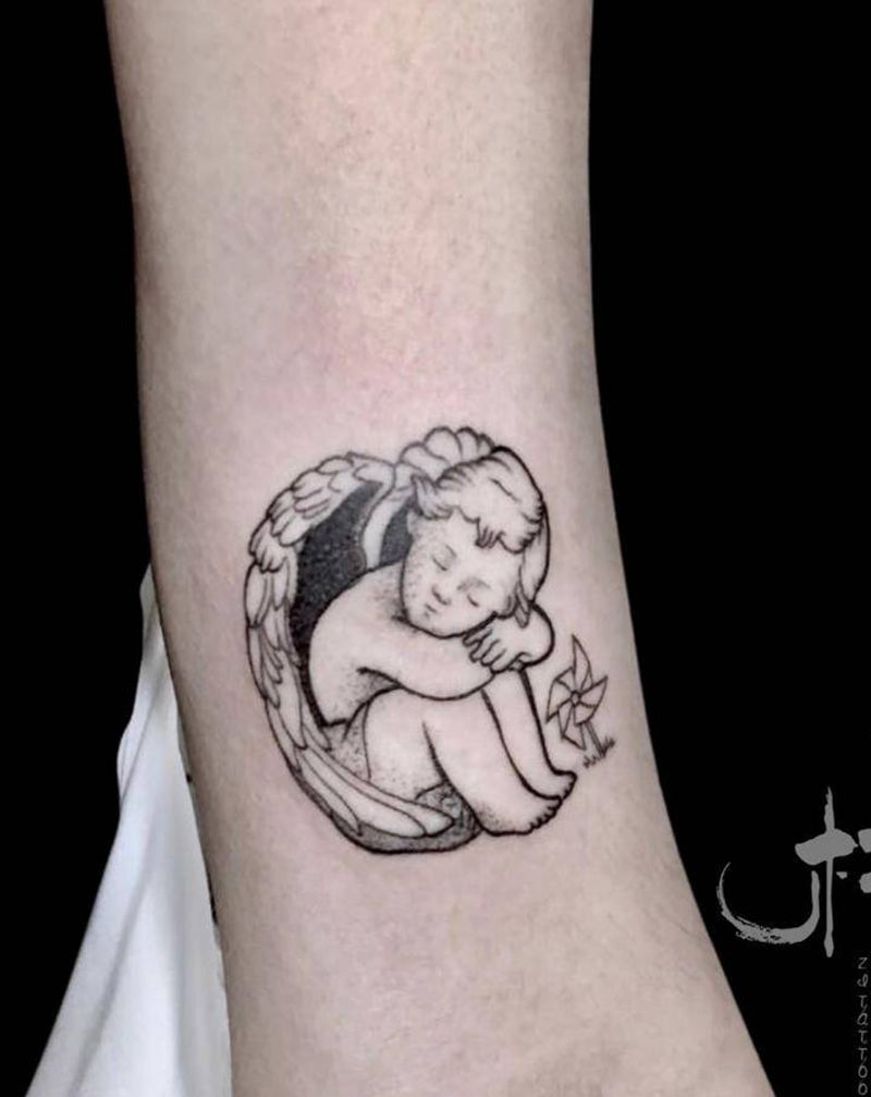 天使纹身图片_手臂手部Old SchoolNew School纹身图案