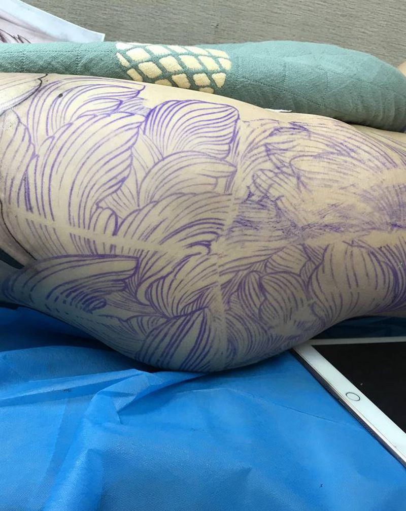 待续纹身图片_腰部纹身图案