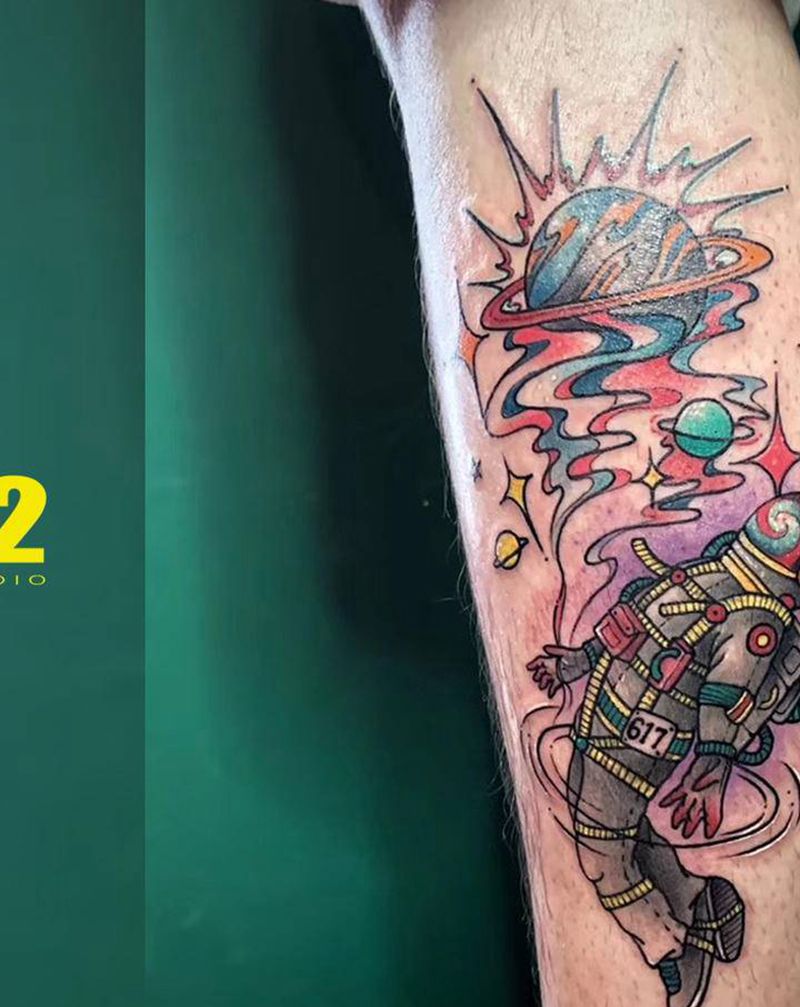 宇航员纹身图片_New School纹身图案