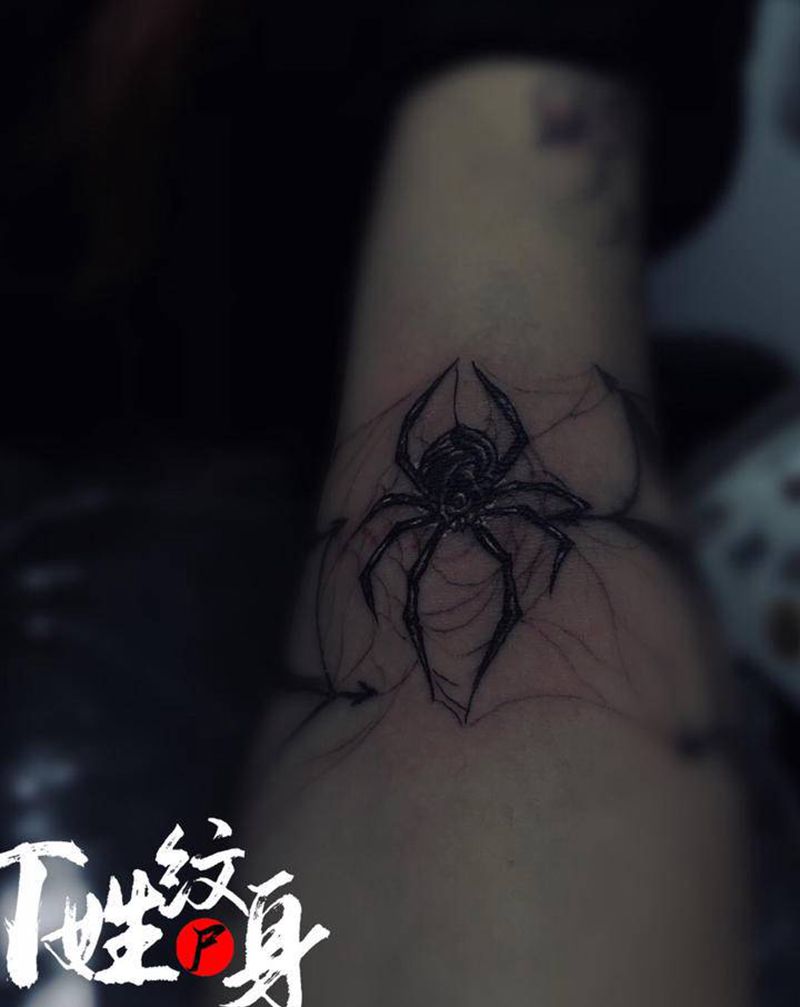 原创暗黑蜘蛛纹身图片_手臂暗黑风格纹身图案