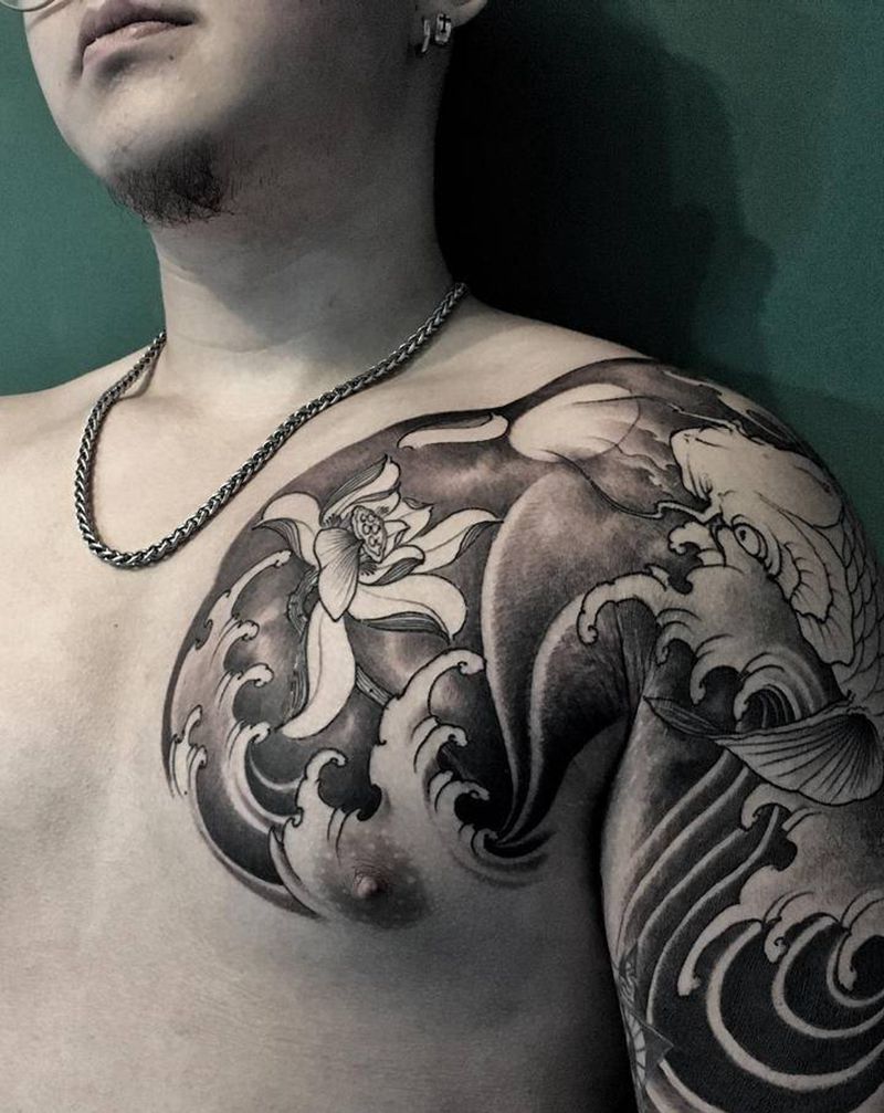 传统半钾纹身图片_老传统纹身图案