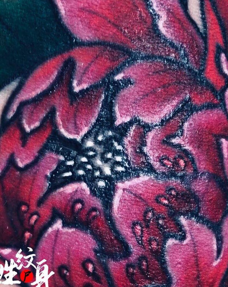 原创设计/牡丹已完成纹身图片_手臂纹身图案