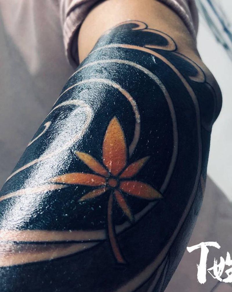 手绘遮盖/纹身图片_手臂老传统纹身图案