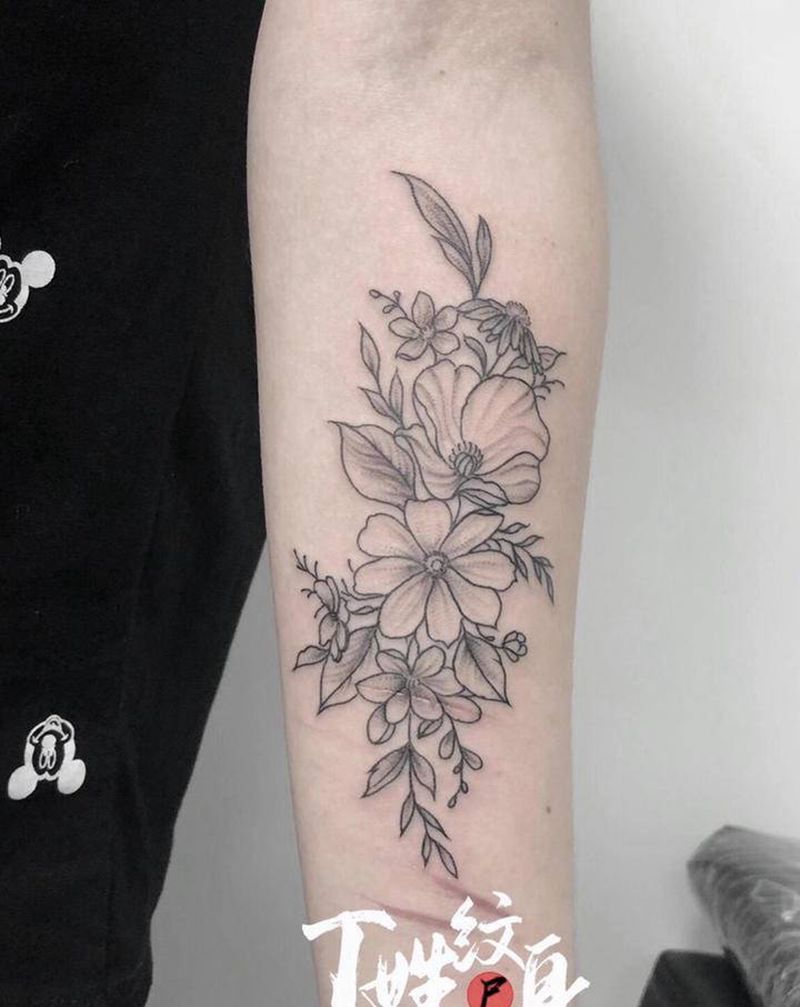 素花/纹身图片_手臂纹身图案