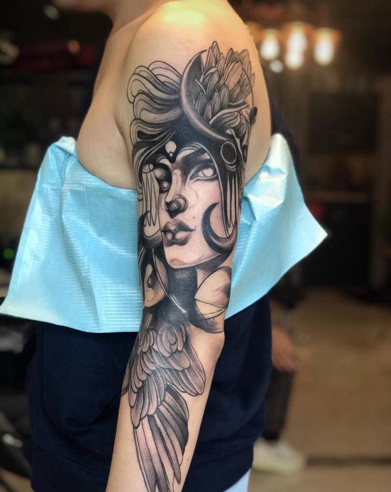 school纹身图片_手臂New School纹身图案