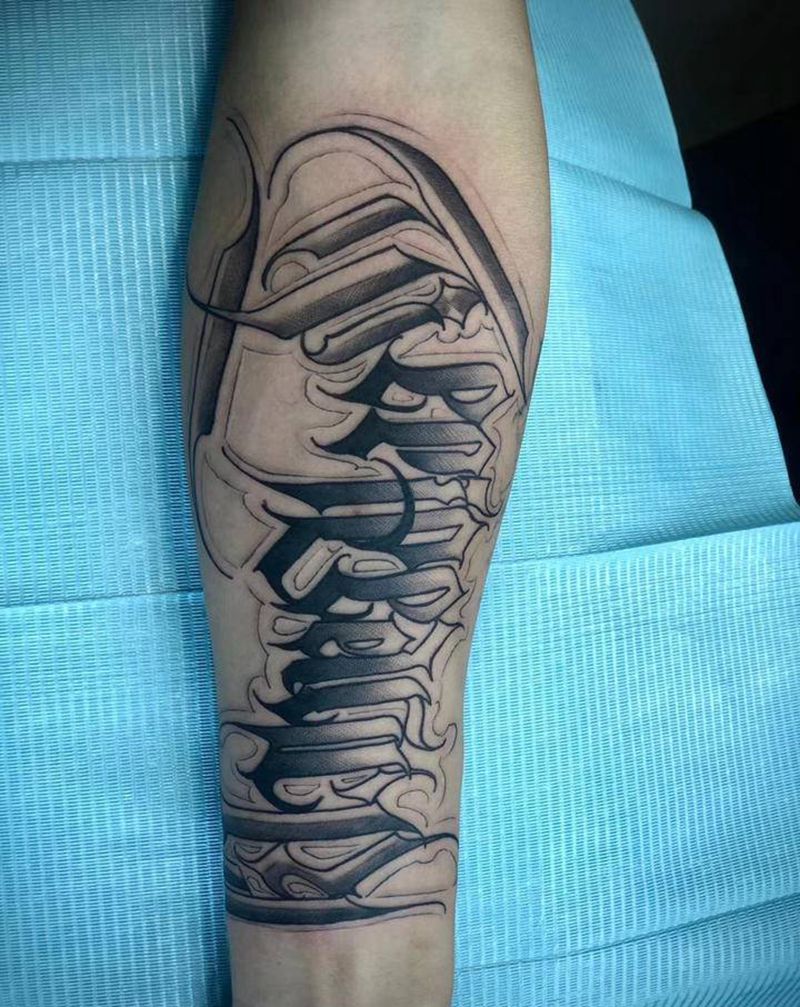 节制纹身图片_手臂花体纹身图案