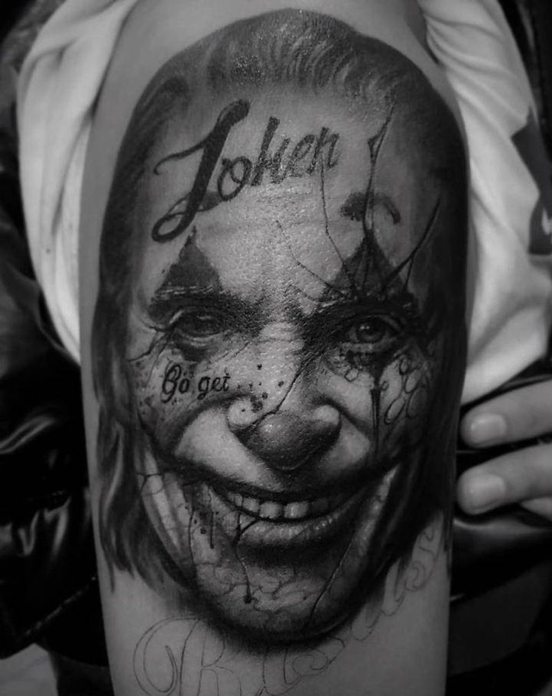 特价图小丑纹身图片_手臂欧美写实纹身图案