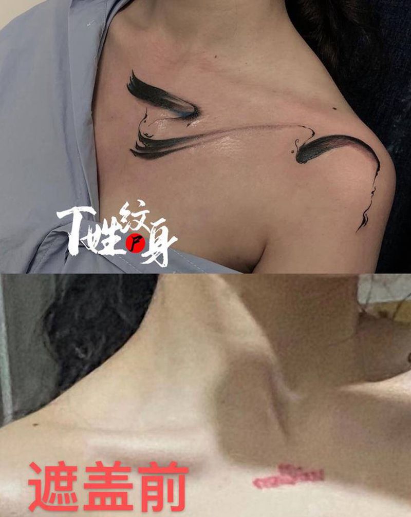 手绘/遮盖/纹身图片_胸部纹身图案