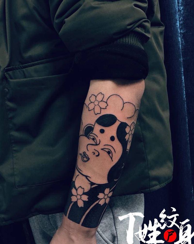 老传统包小臂/未完成纹身图片_手臂纹身图案