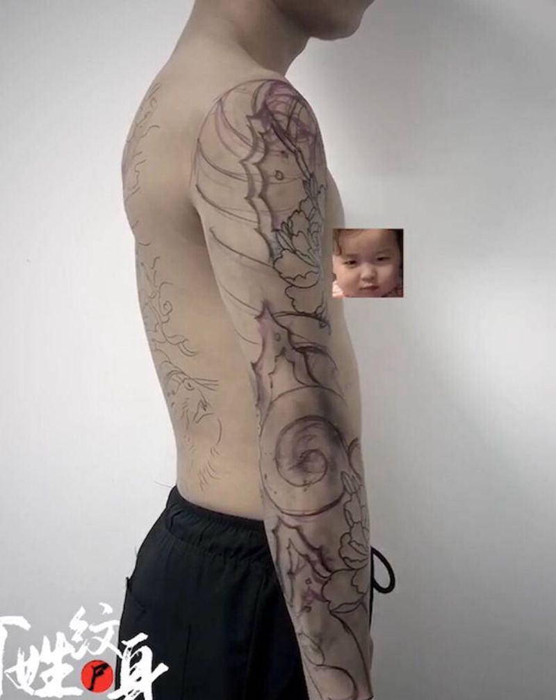 老传统手绘设计过程/纹身图片_老传统纹身图案