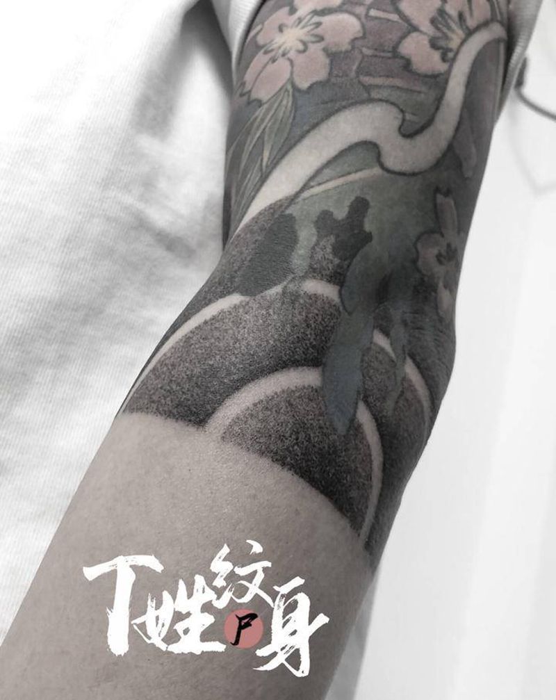 圆5板雾/大臂非本人作品纹身图片_老传统纹身图案