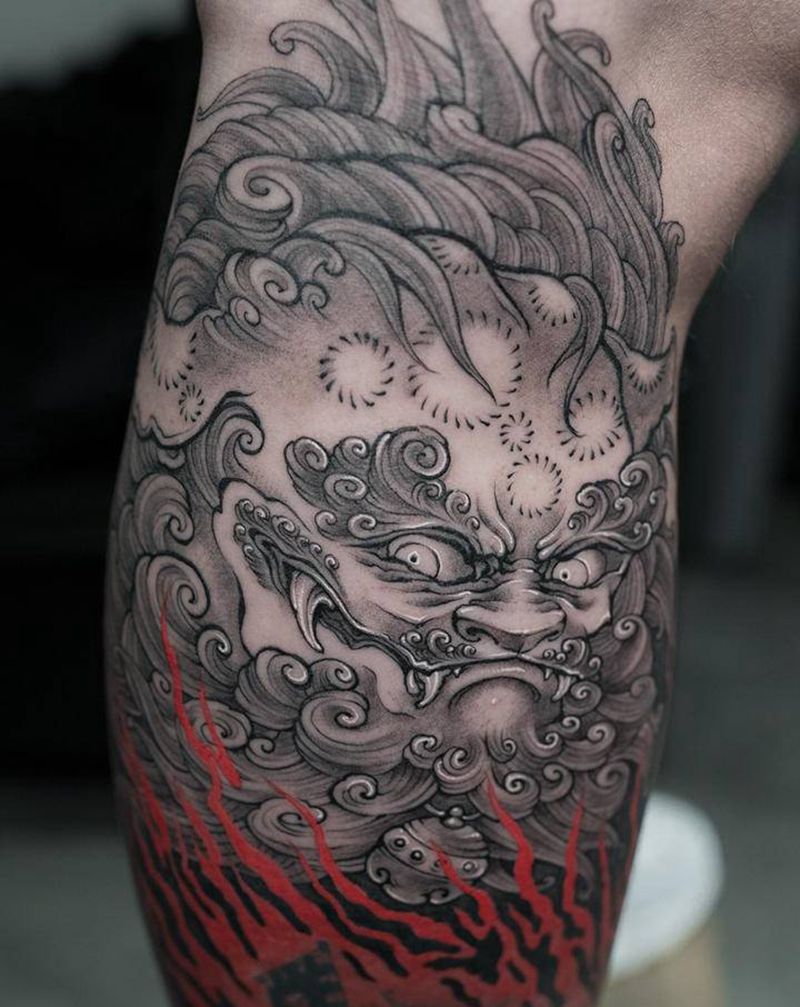 河东狮吼纹身图片_手部手臂新传统Old School纹身图案