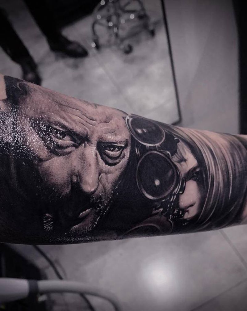 短发女孩/这个杀手不太冷纹身图片_手臂欧美写实纹身图案