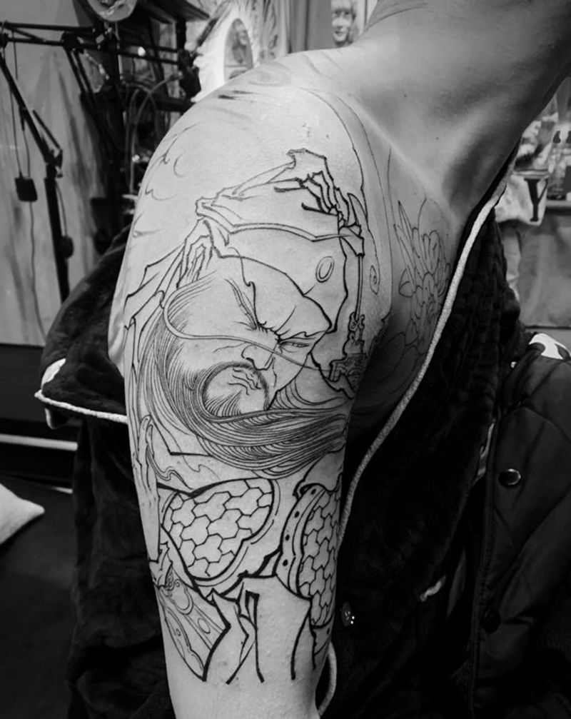 ▪️【二爷】情怀纹身图片_手臂新传统纹身图案