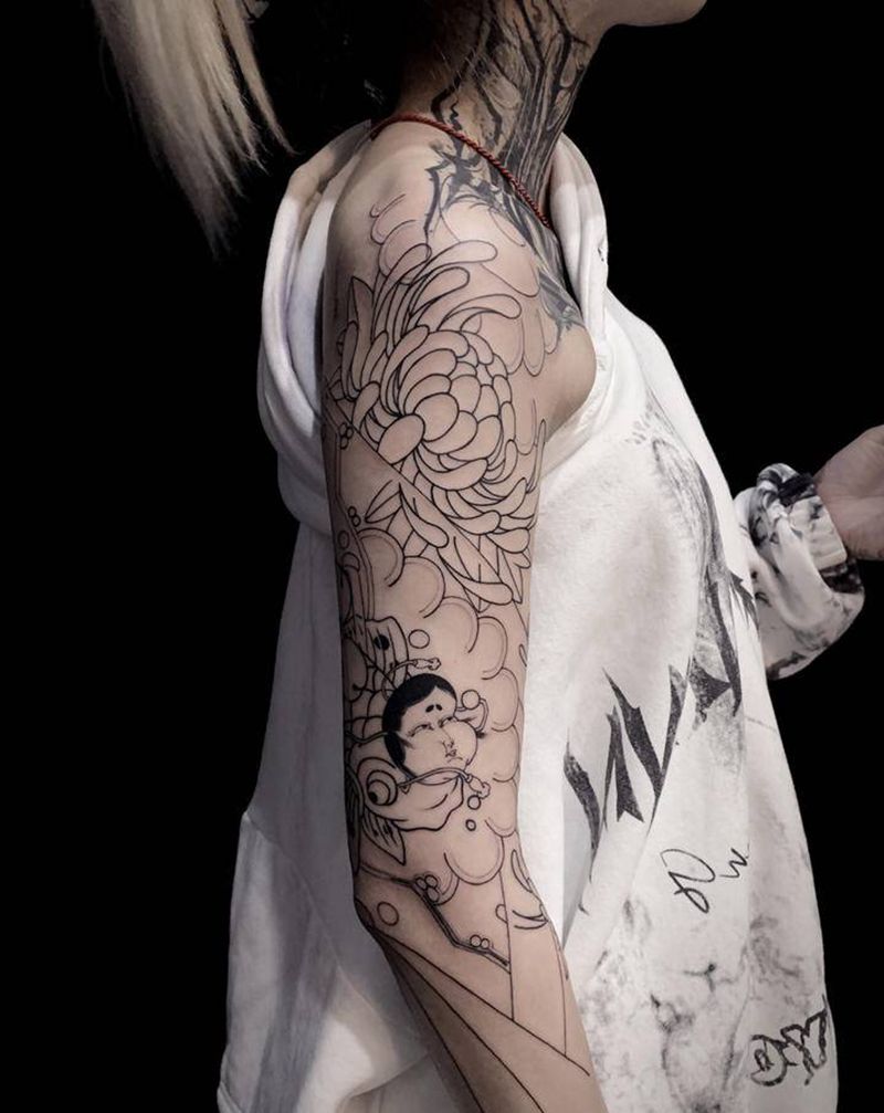 老传统纹身图片_手臂老传统纹身图案