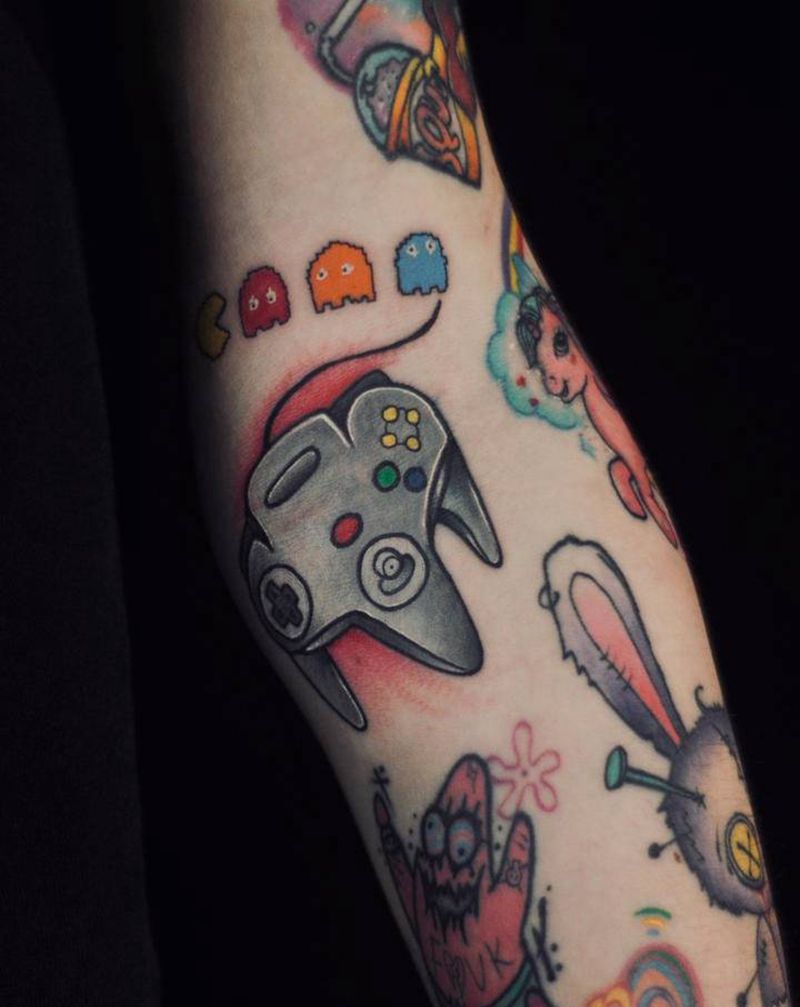 卡通花臂纹身图片_手臂纹身图案