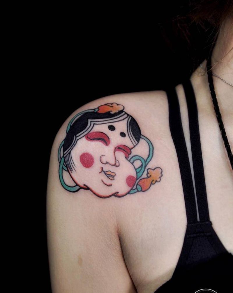 日式传统阿多福纹身图片_肩部老传统纹身图案