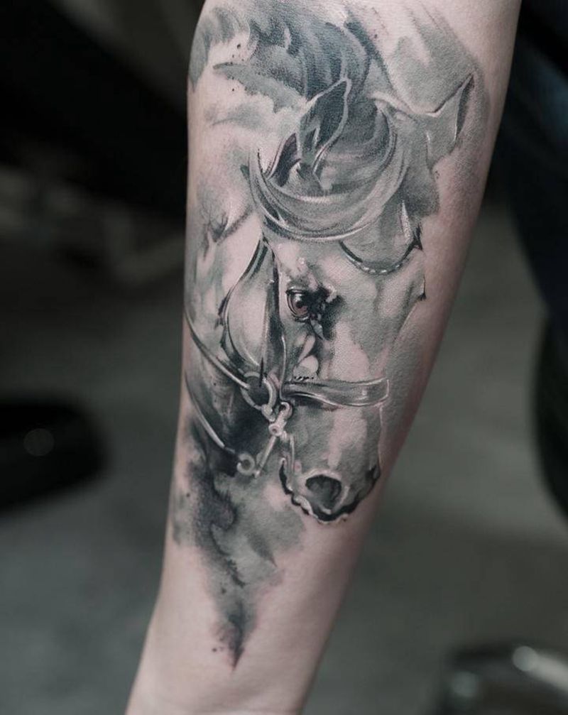 春风得意纹身图片_手部手臂水彩水墨纹身图案