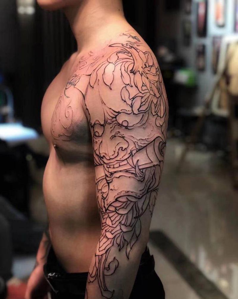 般若纹身图片_手臂新传统纹身图案