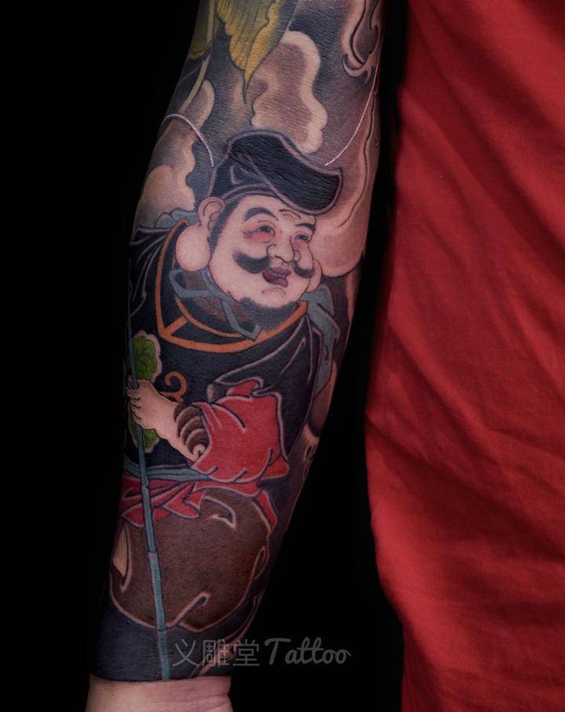 传统花臂纹身图片_手臂老传统纹身图案