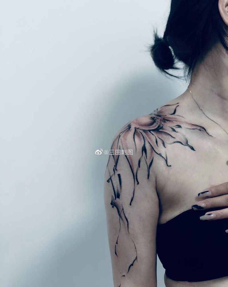 原创/遮盖/未完成纹身图片_肩部纹身图案