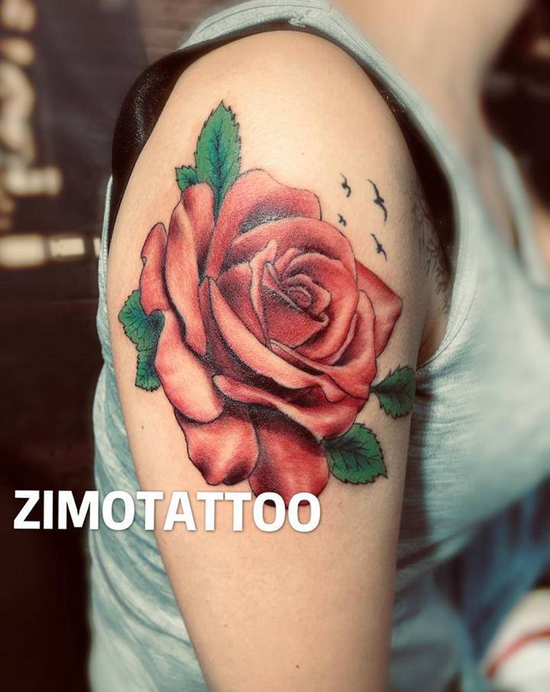 玫瑰纹身图片_手臂纹身图案