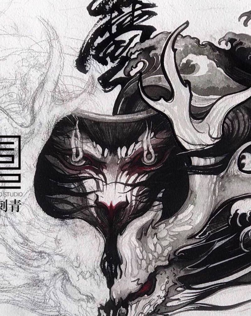 魔圣纹身图片_背部胸部新传统大圣纹身图案