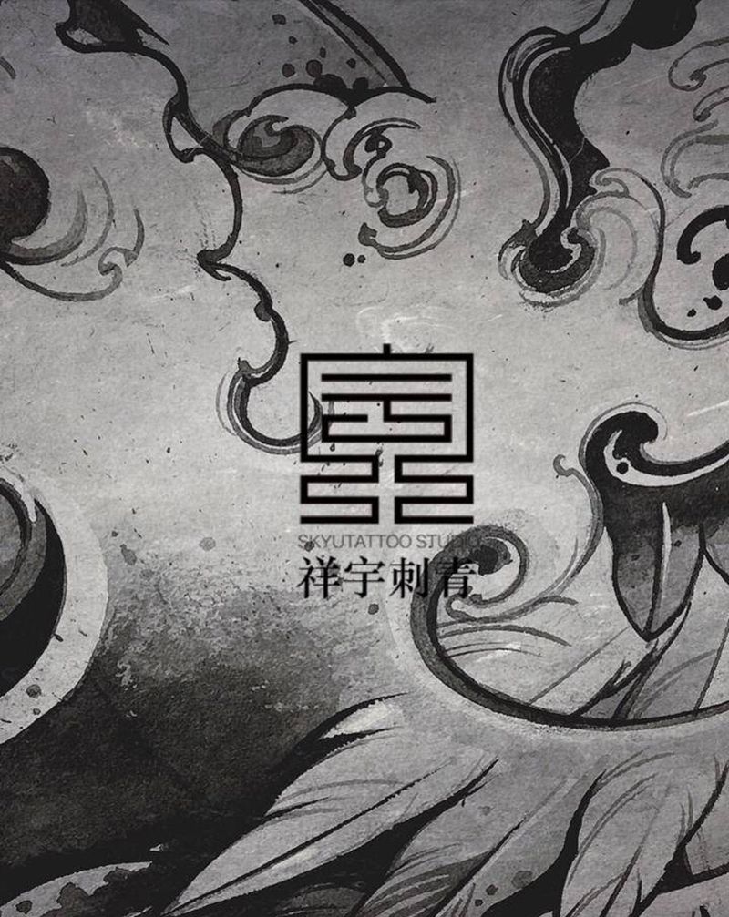 定制手稿纹身图片_肩部背部新传统浪翅膀纹身图案
