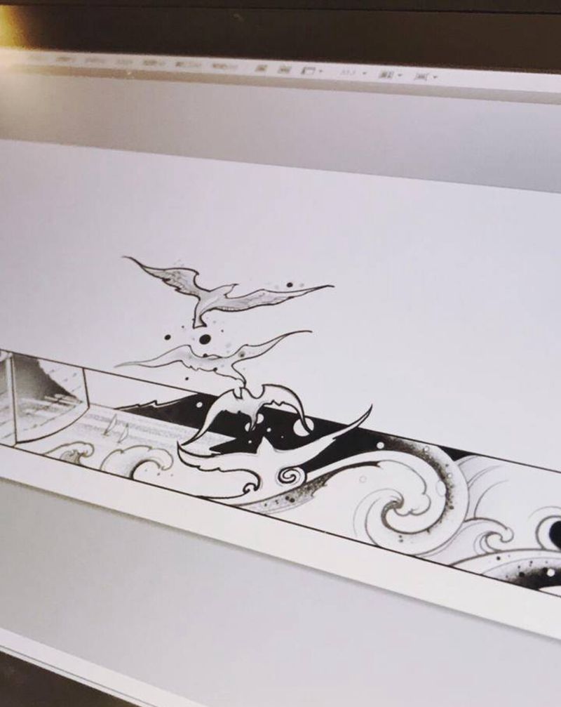 定制手稿纹身图片_脚部纹身图案