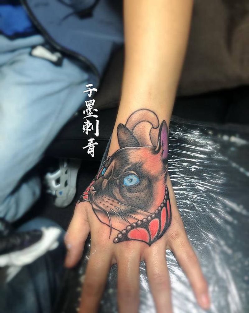 猫纹身图片_手臂胸部纹身图案