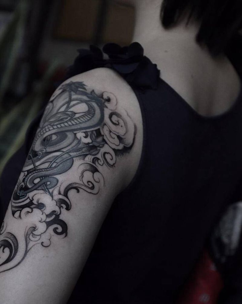 云浪纹身图片_手臂纹身图案