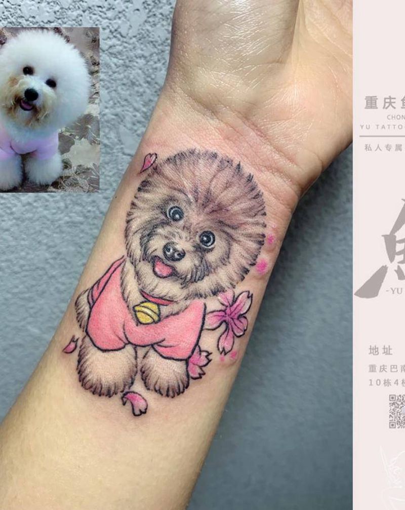 小狗狗纹身图片_手臂纹身图案