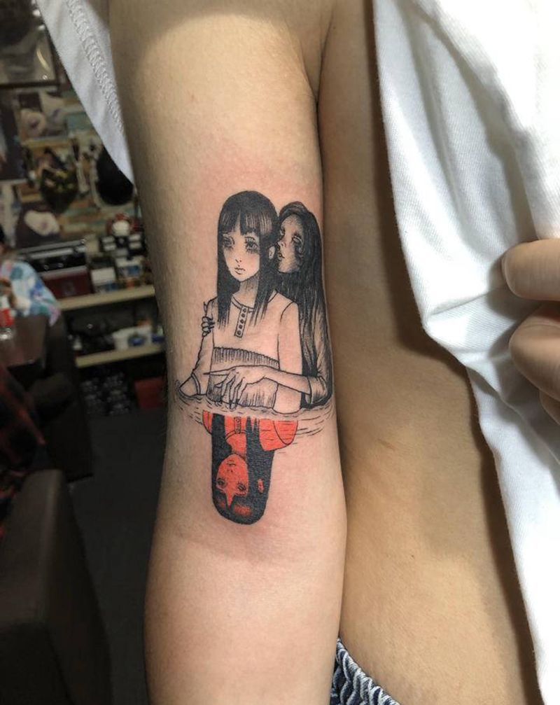 鬼纹身图片_手臂欧美写实点刺纹身图案