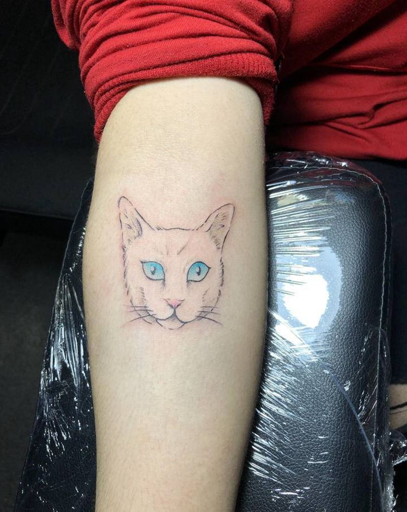 猫咪纹身图片_手臂纹身图案