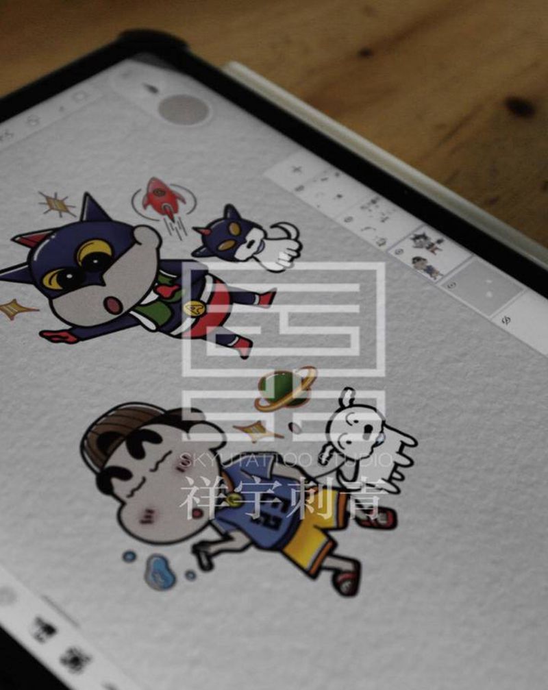 驻店自由稿纹身图片_自由稿纹身图案